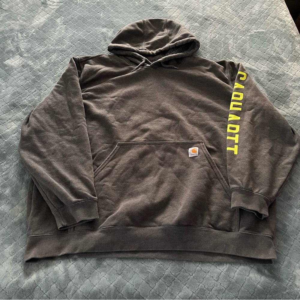 Carhartt Gray Sweatshirt with Yellow Sleeve Detail‎ 3XL